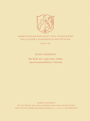 cover image of Die Rolle der Logik beim Aufbau naturwissenschaftlicher Theorien